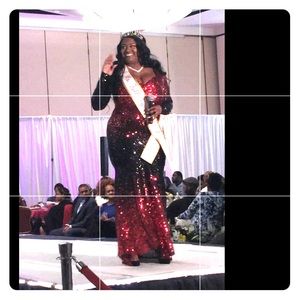 Beautiful red and black gown